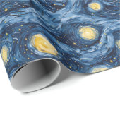 ブルーイエローサンムーンスターズ赤ちゃんシャワー ラッピングペーパー (ロールコーナー)