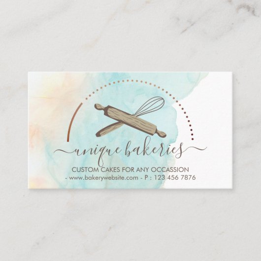 ブルーイエローサークルベイカーケーキメーカー 名刺 (正面)