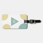 ブルーイエロージオメトモダンリックモノグラム ラゲッジタグ (正面横)