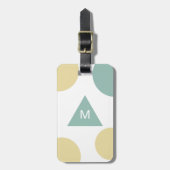 ブルーイエロージオメトモダンリックモノグラム ラゲッジタグ (正面縦)