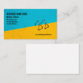 ブルーイエロースイミングプール気にアクアサービス写真 名刺 (正面/裏面)