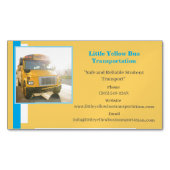 ブルーイエロースクールバスドライバー マグネット名刺 (正面)