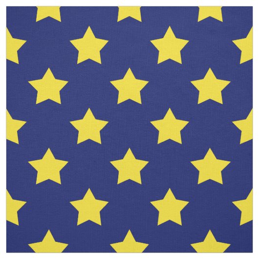 ブルーイエロースターズ模様装飾織物 ファブリック (見本)