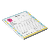 ブルーイエローストライプ会社事業場請求書 ノートパッド (アングル)