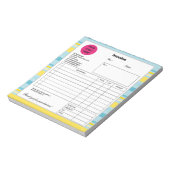 ブルーイエローストライプ会社事業場請求書 ノートパッド (回転)