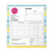 ブルーイエローストライプ会社事業場請求書 ノートパッド (正面)