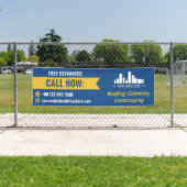 ブルーイエロースモールビジネスコール今すぐロゴプロモーション 横断幕 (インサイチュ)