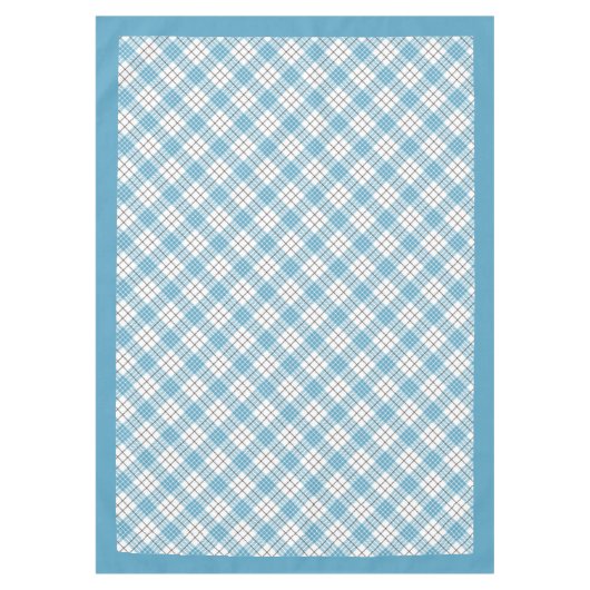 ブルーイエロータータンチェックテーブルクロス彼の食事のためのギフト テーブルクロス (正面)