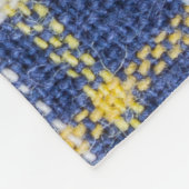 ブルーイエロータータンチェック:ファッショナブルなプレイド フリースブランケット (角)