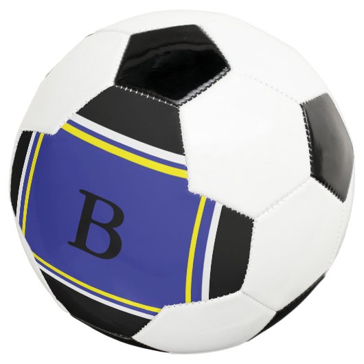 ブルーイエローデザイン サッカーボール (3/4)