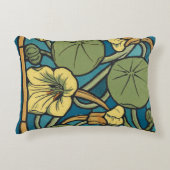 ブルーイエローナスタジウムフラワー新しいパターン アクセントクッション (正面)