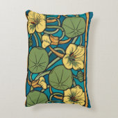 ブルーイエローナスタジウムフラワー新しいパターン アクセントクッション (裏面(縦))
