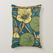 ブルーイエローナスタジウムフラワー新しいパターン アクセントクッション (正面(垂直))