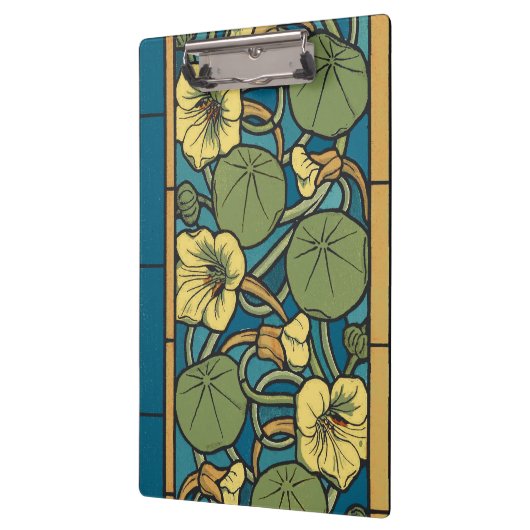 ブルーイエローナスタジウムフラワー新しいパターン クリップボード (左)