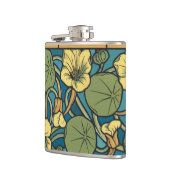 ブルーイエローナスタジウムフラワー新しいパターン フラスク (左)