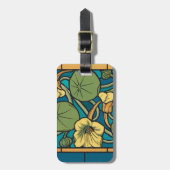 ブルーイエローナスタジウムフラワー新しいパターン ラゲッジタグ (正面縦)