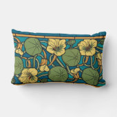 ブルーイエローナスタジウムフラワー新しいパターン ランバークッション (裏面)