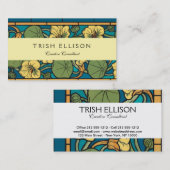 ブルーイエローナスタジウムフラワー新しいパターン 名刺 (正面/裏面)