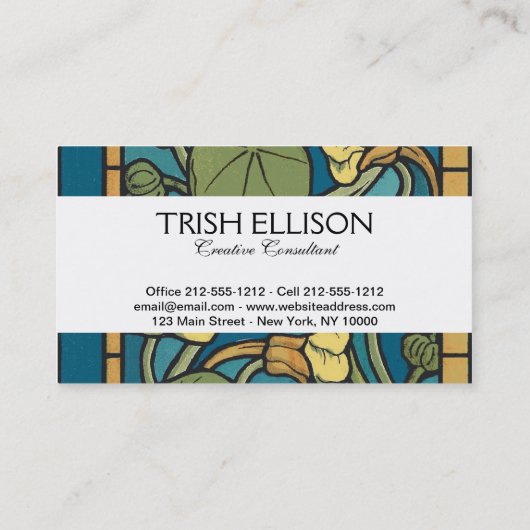 ブルーイエローナスタジウムフラワー新しいパターン 名刺 (裏面)