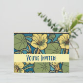 ブルーイエローナスタジウムフラワー新しいパターン 招待状 (スタンド正面)