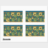 ブルーイエローナスタジウムフラワー新しいパターン 長方形シール (シート)