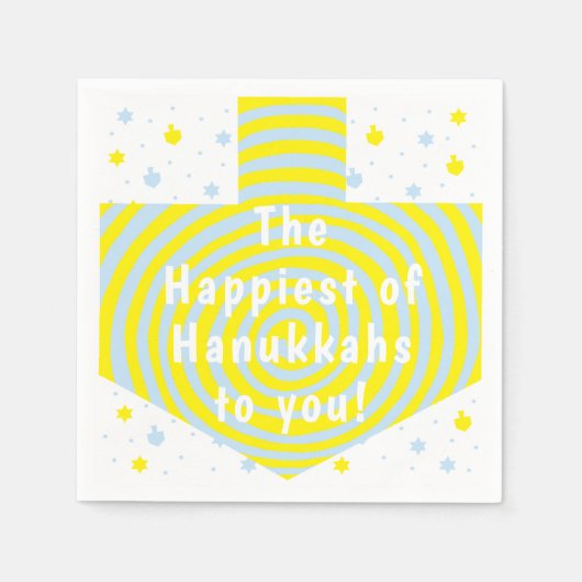 ブルーイエローハヌッカスワールドライデル スタンダードカクテルナプキン (正面)