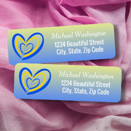 ブルーイエローハート平和アンチ戦争ウクライナ ラベル