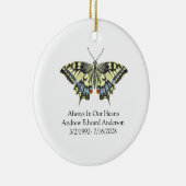 ブルーイエローバタフライメモリアル記念 セラミックオーナメント (右)