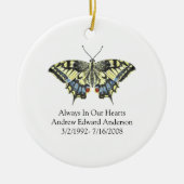 ブルーイエローバタフライメモリアル記念 セラミックオーナメント (正面)