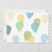 ブルーイエローバルーンかわいい誕生日招待状 招待状 (裏面)