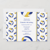 ブルーイエローバレーボールチーム女子バースデーパーティー 招待状 (正面)