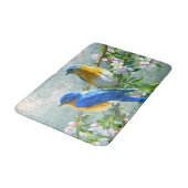 ブルーイエローバードさくらんぼブロッサムツリー絵画ズ バスマット (アングル)