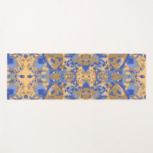 ブルーイエローパターンの概要独占的表示 ヨガマット (正面(横))