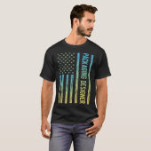 ブルーイエローパッケージデザイナー Tシャツ (正面フル)