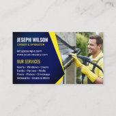 ブルーイエローパワーウォッシュクリーニングフォト 名刺 (裏面)