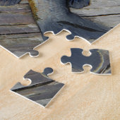 ブルーイエローパープルティール(緑がかった色)、ブルーギルの魚オン波止場 ジグソーパズル (側面)