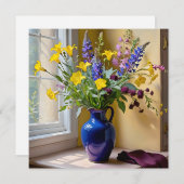 ブルーイエローパープル開花アート シーズンカード (正面/裏面)