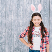 ブルーイエローピンクかわいいラビットキッドTシャツ Tシャツ