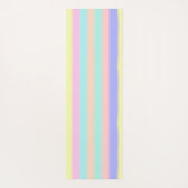 ブルーイエローピンクグリーンパステルストライプパタン ヨガマット (裏面)
