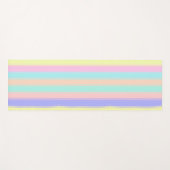 ブルーイエローピンクグリーンパステルストライプパタン ヨガマット (正面(横))