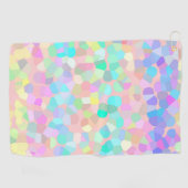 ブルーイエローピンクグリーンパステルモザイク抽象芸術 ゴルフタオル (横)