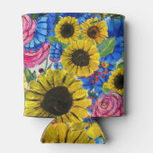 ブルーイエローピンクフローラシームレス 缶クーラー (裏面)