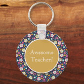 ブルーイエローピンクフローラ素晴らし先生 キーホルダー (正面)