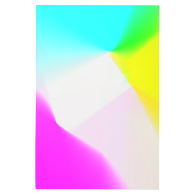 ブルーイエローピンク抽象芸術テクスチャメタル メタルプリント (正面)