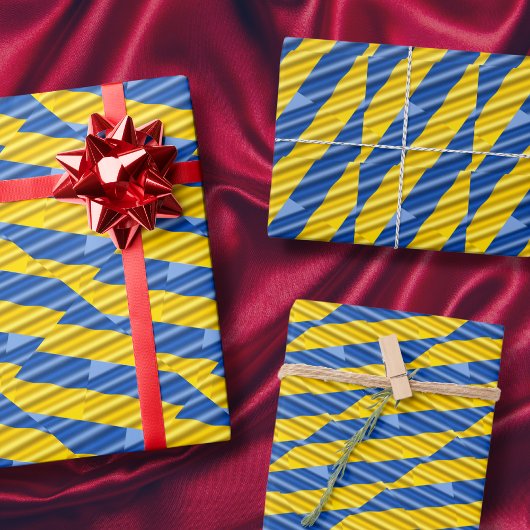 ブルーイエローピースアニット戦争ウクライナインスパイアストライプ ラッピングペーパーシート