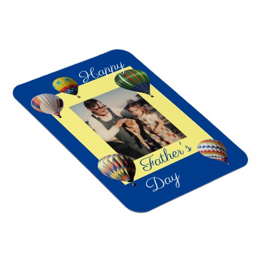 ブルーイエローファーザーの日ホットエアバルーン写真 マグネット (右側)