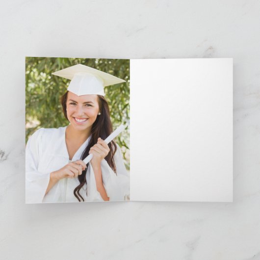 ブルーイエローフォトアーチ卒業はっきりした 案内状 (内部)