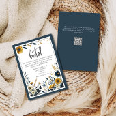 ブルーイエローフラワーズエレガフォーマルントウェディングホテル エンクロージャーカード