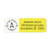 ブルーイエローフラワーリース国ラベル ラベル (正面)