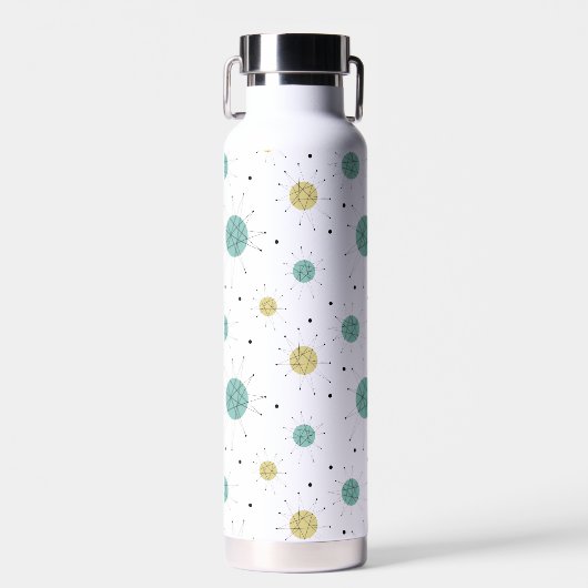 ブルーイエローフランシスコスターバストミッドセンチュリー ウォーターボトル (正面)